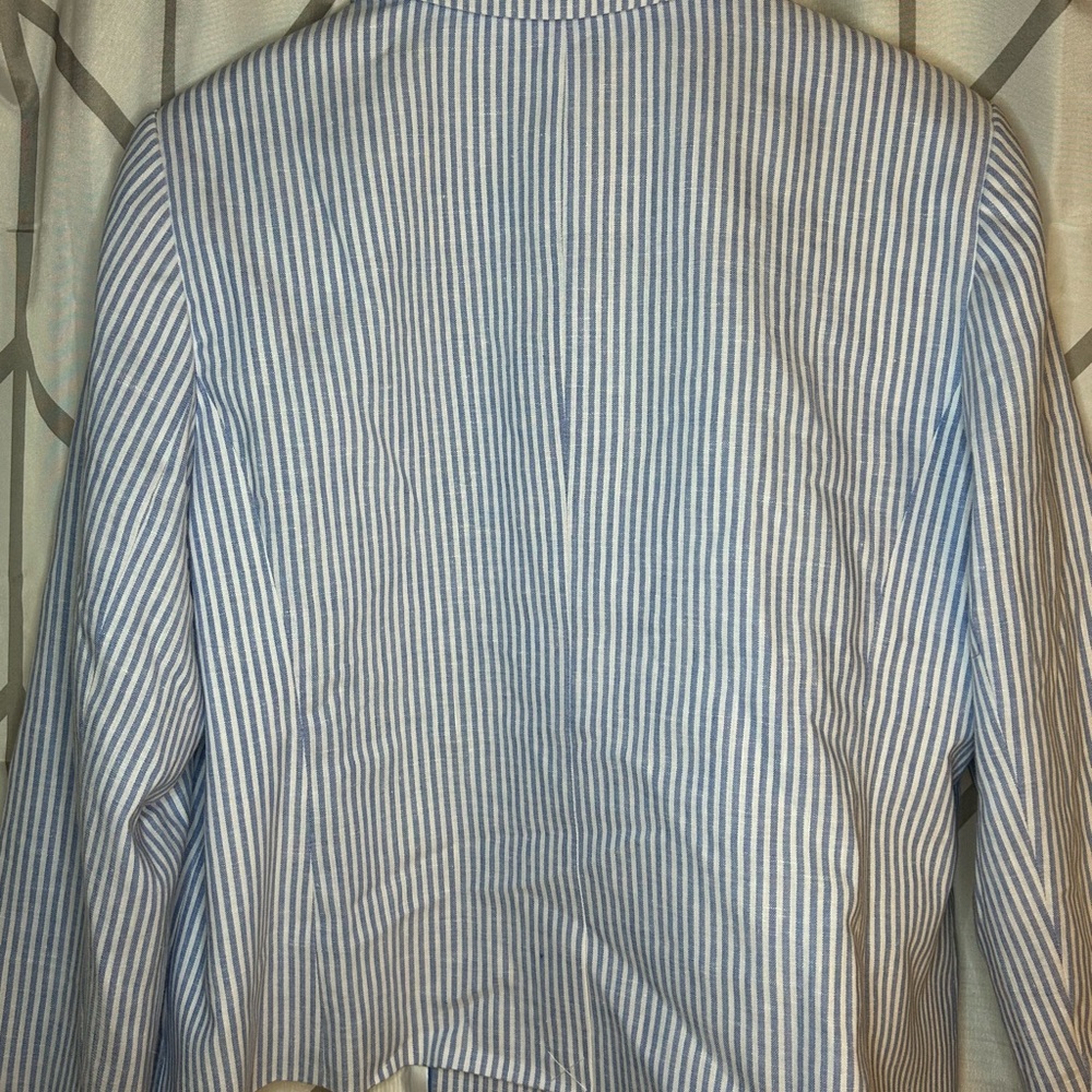 NWT Talbots Women's Blue and White Striped Blazer - Picture 4 of 7